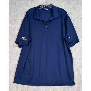 Nike Golf Mens XL Navy Blue Dri-FIT Polo Shirt Logo Short Sleeve Athleisure Prep